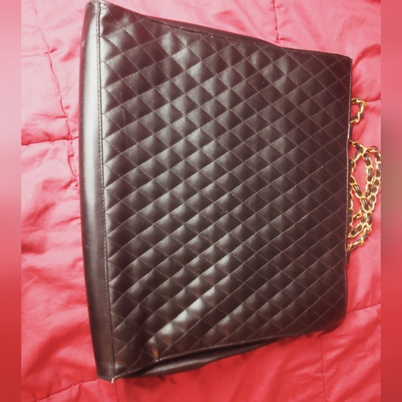 New Large Black Quilted Faux Leather Tote bag/Laptop - Picture 15 of 15